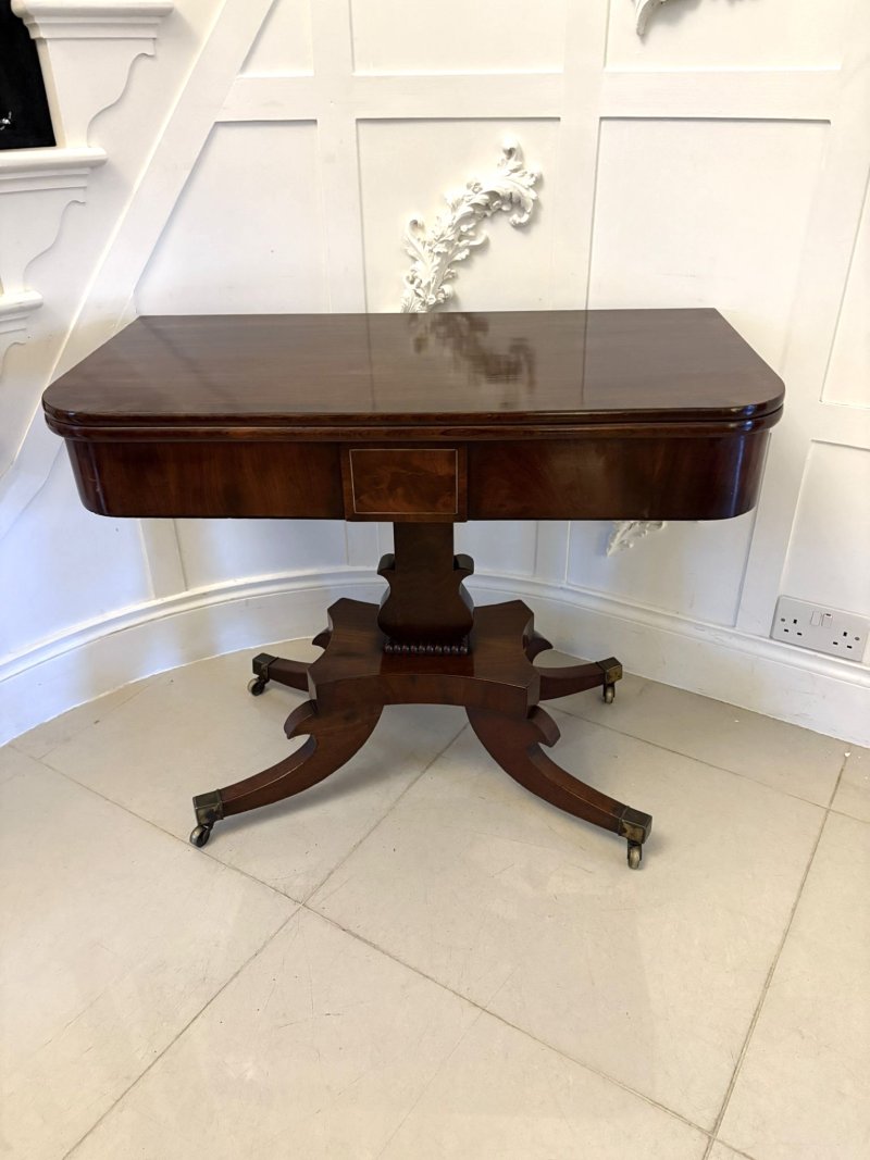 Outstanding Quality Antique Regency Figured Mahogany Tea/Console Table